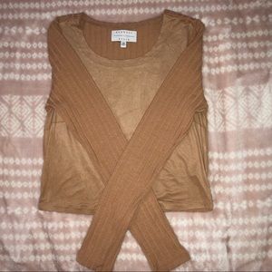 PACSUN- LONG SLEEVE BROWN SWEATER
